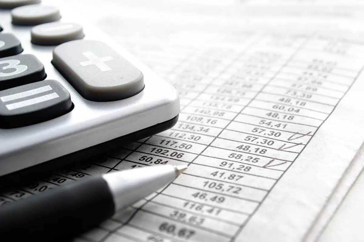 Financial spreadsheet prepared for review